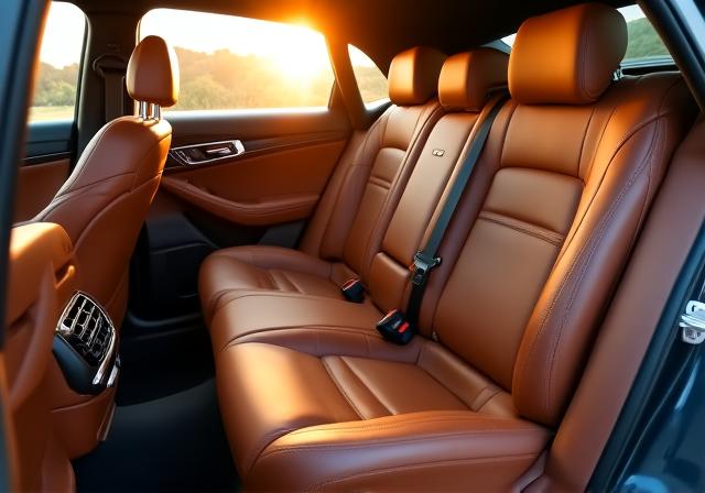 Intérieur de voiture luxueux et parfaitement nettoyé