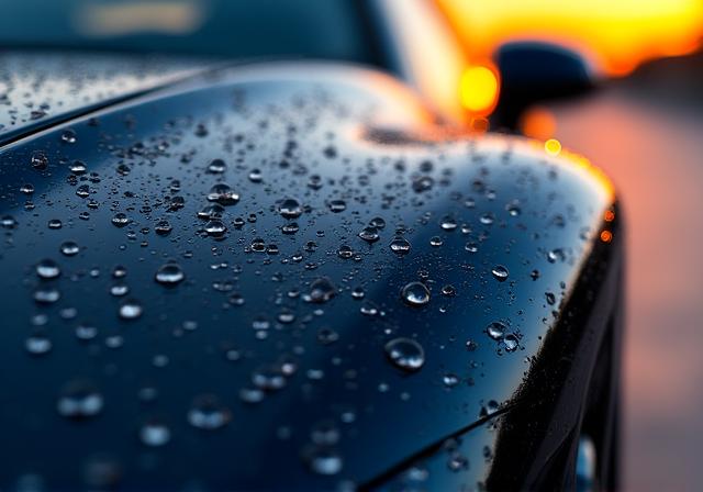 Reflet spectaculaire sur une carrosserie après traitement céramique